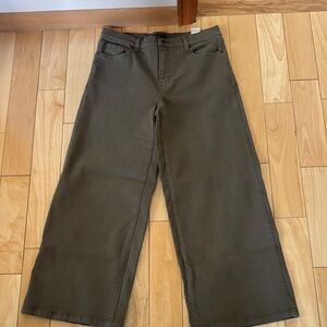 Banana Republic High-Rise Wide Leg Pants in Olive